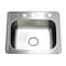 Gourmetier GKTS2522 Drop-in Single Bowl Kitchen Sink, Brushed GKTS2522 - alternate 1